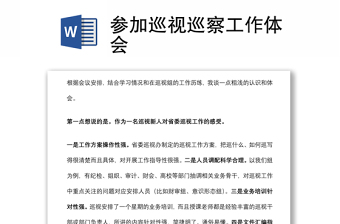 參加巡視巡察工作體會(huì)