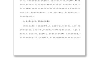 在重點工作重點項目協商通報會議上的講話