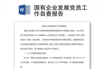 國有企業(yè)發(fā)展黨員工作自查報告