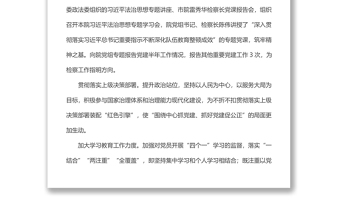 區(qū)人民檢察院2022年上半年黨建工作總結(jié)