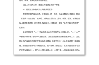 公司2022上半年黨建工作總結(jié)和下半年工作計劃