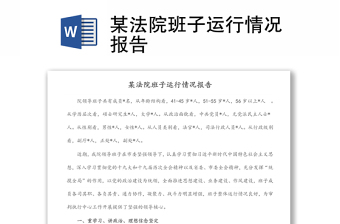 某法院班子運(yùn)行情況報(bào)告