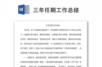 三年任期工作總結