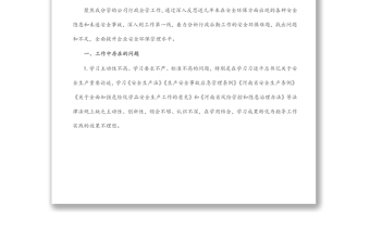 國企行政總監(jiān)安全生產(chǎn)以案促改專題民主生活會個人發(fā)言提綱