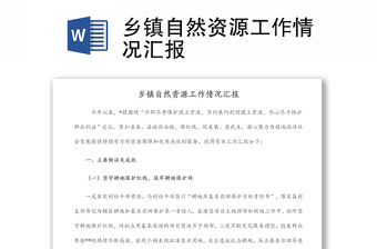 鄉(xiāng)鎮(zhèn)自然資源工作情況匯報(bào)