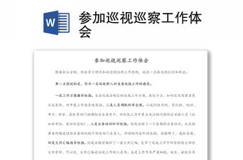 參加巡視巡察工作體會