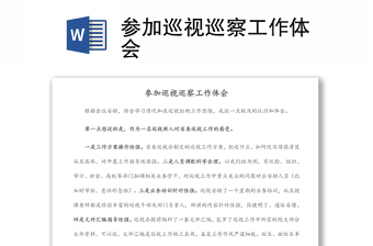 參加巡視巡察工作體會(huì)