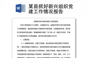 某縣抓好新興組織黨建工作情況報(bào)告