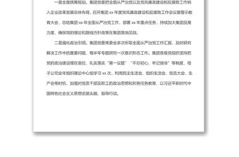 集團黨委202x年主體責任落實情況報告