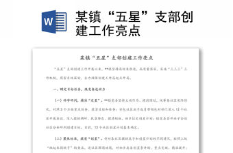 某鎮“五星”支部創建工作亮點