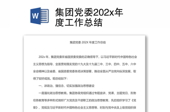 集團(tuán)黨委202x年度工作總結(jié)
