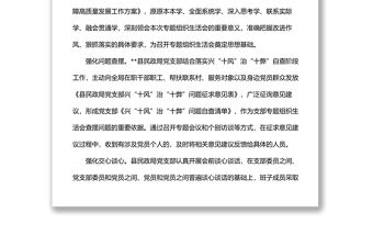 民政局作風建設專題組織生活會召開情況匯報