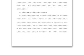 審計局領導干部培訓班學習研討發言