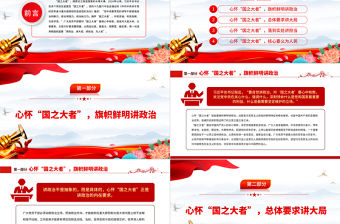 2022黨員干部要始終心懷“國(guó)之大者”PPT大氣黨政風(fēng)黨員干部學(xué)習(xí)教育專題黨課課件