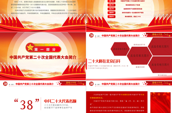2022喜迎二十大共筑中國夢PPT紅色創(chuàng)意喜迎黨的二十大做合格黨員黨建黨課模板