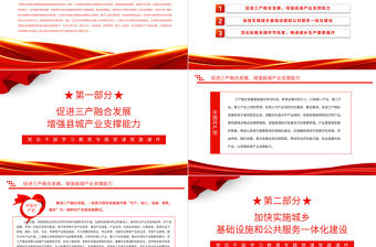 2022構建城鄉融合發展新格局推進以縣城為重要載體的城鎮化建設PPT黨建風黨員干部學習教育專題黨課黨建課件