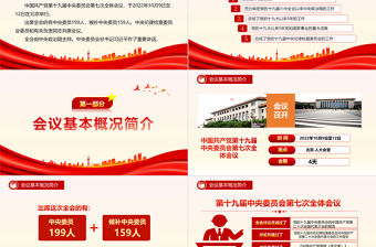 2022十九屆七中全會公報PPT大氣黨政風全面解讀中國共產黨第十九屆七中全會公報精神黨建黨課學習課件