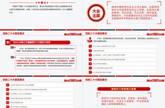 2022二十大報告要點PPT簡潔大氣黨的二十大精神學習解讀黨建宣傳教育黨課課件