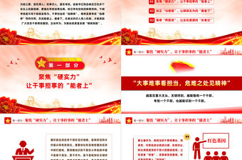 2022用好考核指揮棒提振干部精氣神PPT大氣黨建風黨員干部學習教育專題黨課黨建課件模板