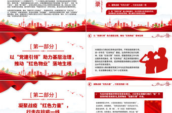 2022貫徹黨建引領(lǐng)打造紅色物業(yè)PPT紅色精美推動(dòng)黨建引領(lǐng)·紅色物業(yè)建設(shè)有效推動(dòng)基層治理黨課課件