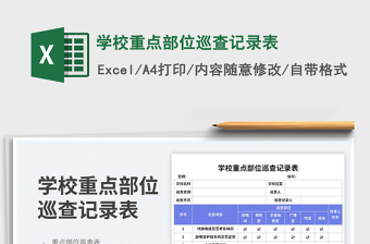 學校重點部位巡查記錄表