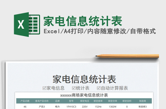 家電信息統(tǒng)計(jì)表