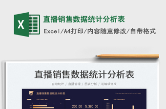 直播銷售數(shù)據(jù)統(tǒng)計分析表
