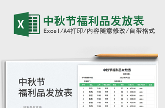 中秋節(jié)福利品發(fā)放表
