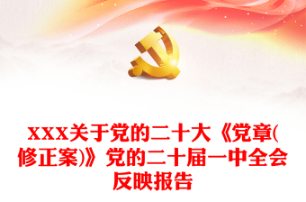 XXX關(guān)于黨的二十大《黨章(修正案)》黨的二十屆一中全會反映報告