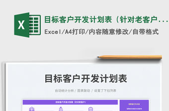 目標客戶開發計劃表（針對老客戶）