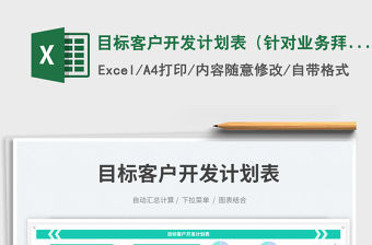 目標客戶開發計劃表（針對業務拜訪）