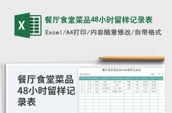 餐廳食堂菜品48小時(shí)留樣記錄表