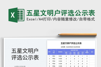 五星文明戶評(píng)選公示表