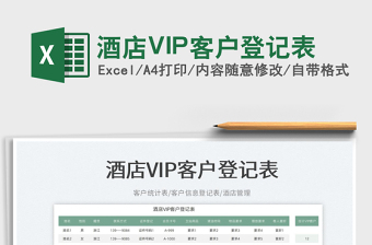 酒店VIP客戶登記表