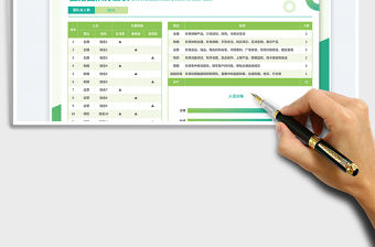 綠色漸變風直播團隊分工表
