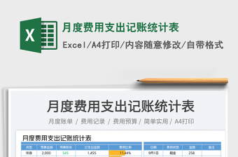 月度費用支出記賬統(tǒng)計表