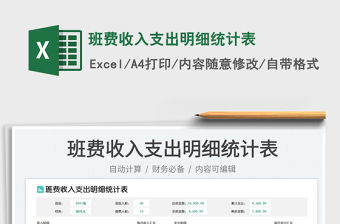 班費(fèi)收入支出明細(xì)統(tǒng)計(jì)表