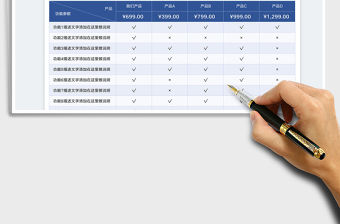產品對比分析表