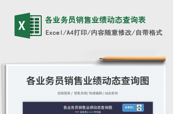 各業(yè)務(wù)員銷售業(yè)績動(dòng)態(tài)查詢表