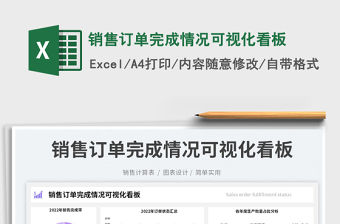 銷售訂單完成情況可視化看板
