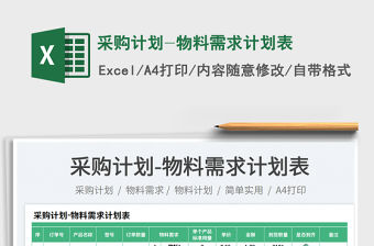 采購計劃-物料需求計劃表