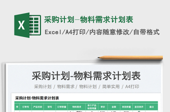 采購計(jì)劃-物料需求計(jì)劃表