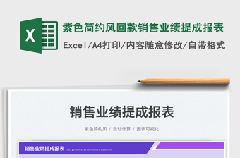 紫色簡約風回款銷售業(yè)績提成報表