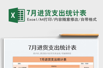 7月進貨支出統(tǒng)計表