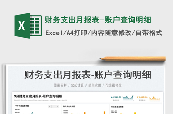 財務(wù)支出月報表-賬戶查詢明細