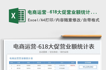 電商運(yùn)營-618大促營業(yè)額統(tǒng)計(jì)表