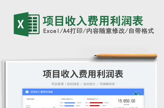 項(xiàng)目收入費(fèi)用利潤表