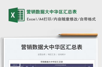 營銷數(shù)據(jù)大中華區(qū)匯總表