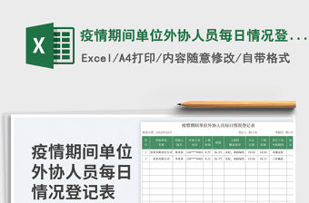疫情期間單位外協人員每日情況登記表