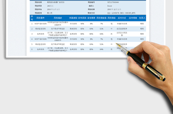 项目管理风险登记册表格模板